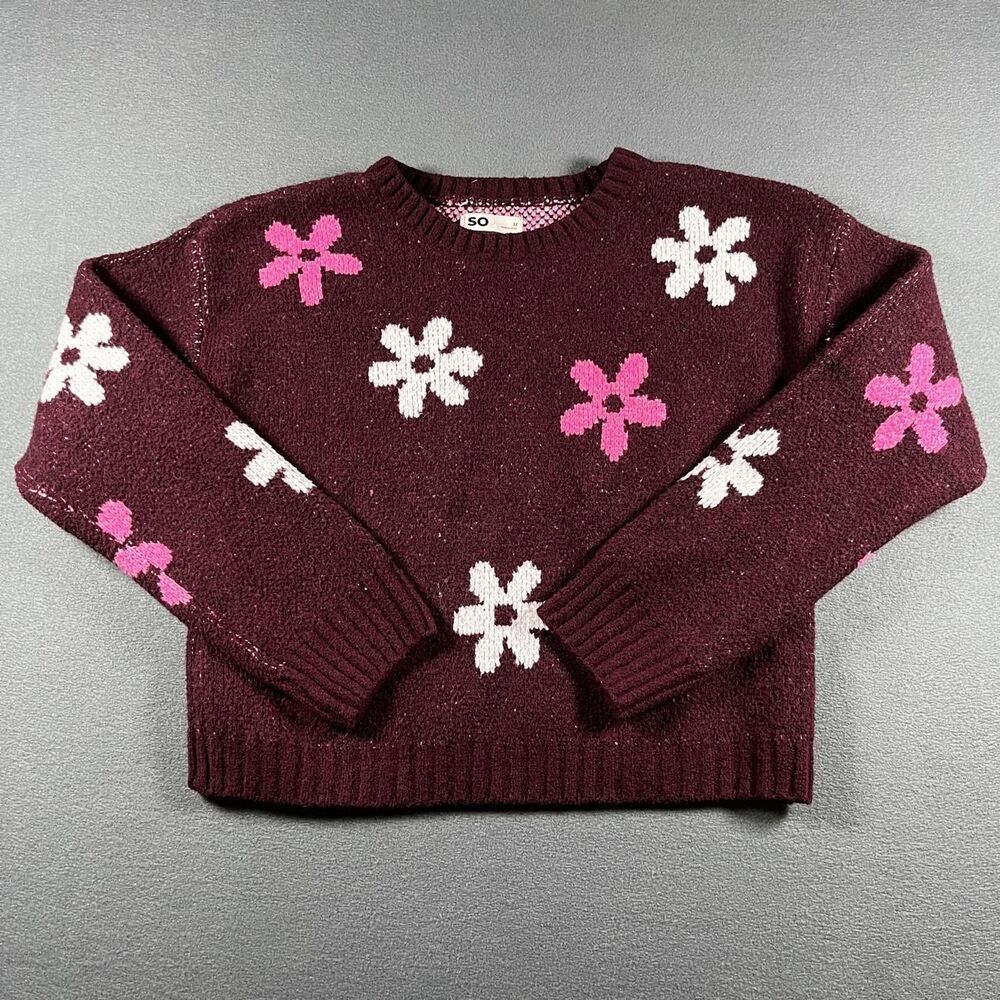 So-clothing Women's Burgundy and Pink Jumper